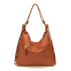 Sac à dos 2-en-1 en Cuir de Vachette - Mocca