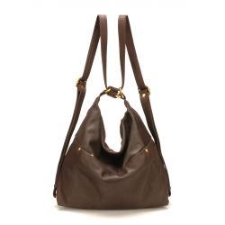 Sac à dos 2-en-1 en Cuir de Vachette - Mocca
