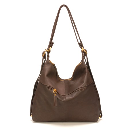 Sac à dos 2-en-1 en Cuir de Vachette - Mocca