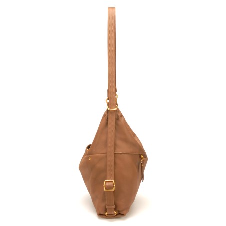 Sac à dos 2-en-1 en Cuir de Vachette - Mocca