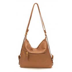 Sac à dos 2-en-1 en Cuir de Vachette - Mocca