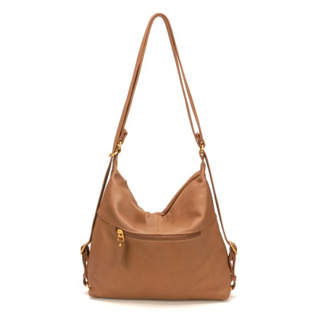 Sac à dos 2-en-1 en Cuir de Vachette - Mocca