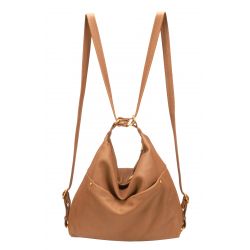 Sac à dos 2-en-1 en Cuir de Vachette - Mocca