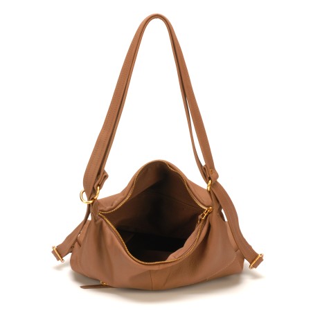 Sac à dos 2-en-1 en Cuir de Vachette - Mocca