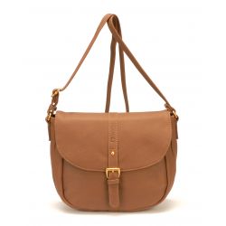 Sac Bandoulière à Rabat en Cuir de Vachette - Mocca