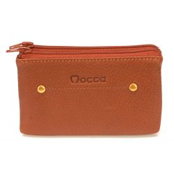 Porte-Monnaie Zippé en Cuir de Vachette - Mocca