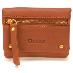 Porte-Cartes et Monnaie en Cuir de Vachette - Mocca