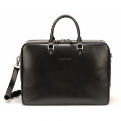 Porte-Documents 2 Comp. Bradley en Cuir Noir - Arthur & Aston