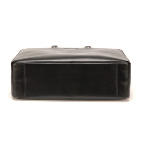Porte-Documents 2 Comp. Bradley en Cuir Noir - Arthur & Aston