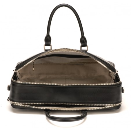 Porte-Documents 2 Comp. Bradley en Cuir Noir - Arthur & Aston