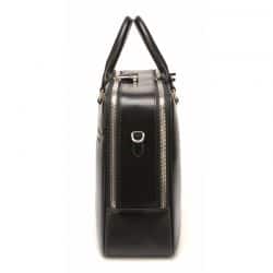 Porte-Documents 2 Comp. Bradley en Cuir Noir - Arthur & Aston