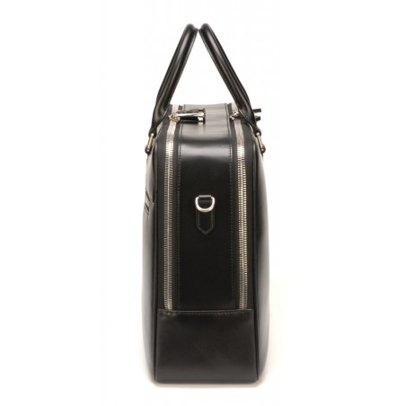 Porte-Documents 2 Comp. Bradley en Cuir Noir - Arthur & Aston