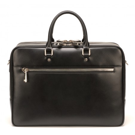 Porte-Documents 2 Comp. Bradley en Cuir Noir - Arthur & Aston