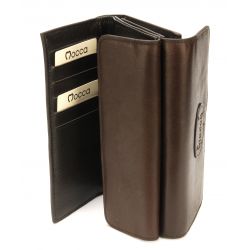 Portefeuille Dos à Dos en Cuir - Mocca