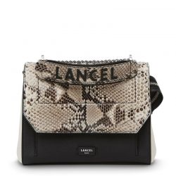 Sac Bandoulière Rabat M Ninon en Cuir Python Noir - Lancel