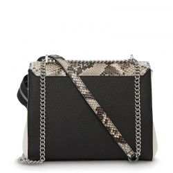 Sac Bandoulière Rabat M Ninon en Cuir Python Noir - Lancel