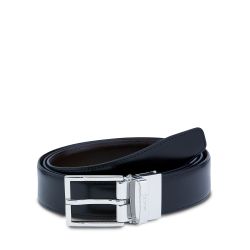 Ceinture Réversible Double L Noir/Marron en Cuir - Lancel