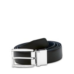 Ceinture Réversible Double L Noir/Marron en Cuir - Lancel