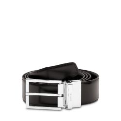 Ceinture Réversible Double L Noir/Bleu en Cuir - Lancel