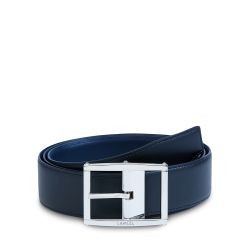 Ceinture Réversible Oscar Noir/Bleu en Cuir - Lancel