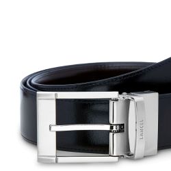 Ceinture Réversible Bridge Noir/Marron en Cuir - Lancel