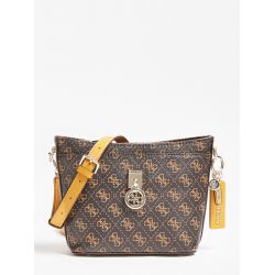 Sac Bandoulière Jensen Marron en Synthétique - Guess