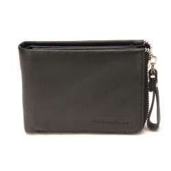 Portefeuille italien zippé James en cuir