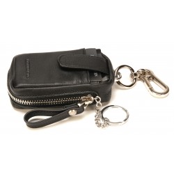 Porte clé et monnaie zippé James en cuir