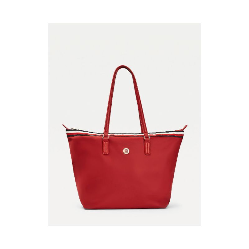 Sac Cabas Monogram en Toile Rouge - Tommy Hilfiger