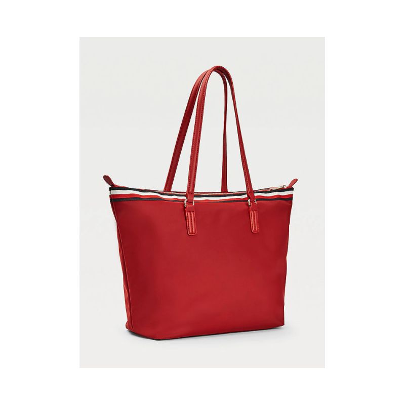 Sac Cabas Monogram en Toile Rouge - Tommy Hilfiger