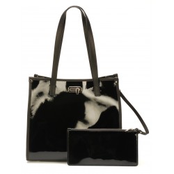 Sac shopping Cuir vernis Katy