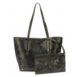 Sac shopping Cuir enduit camouflage Athéna