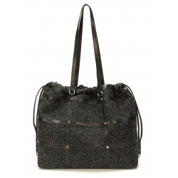 Sac épaule cuir et tissu Diana