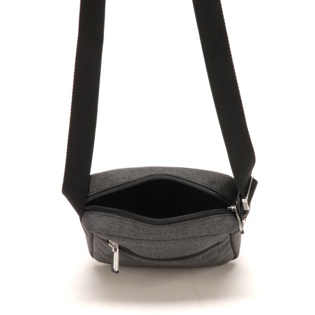 Sac travers moyen modèle Aaron en toile polyester garniture cuir