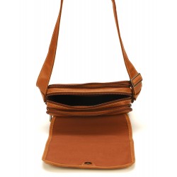 Grande sacoche rabat cuir Johany Grande sacoche rabat cuir Johany