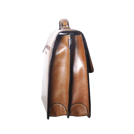 Serviette 2 Soufflets en Cuir Huilé - Arthur & Aston