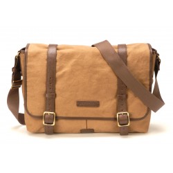 Besace Nathan en toile garni cuir