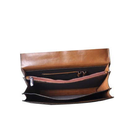 Serviette 3 Soufflets en Cuir Huilé - Arthur & Aston