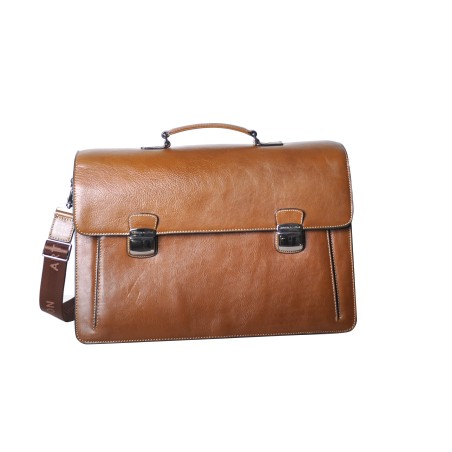 Serviette 2 Soufflets en Cuir Vachette - Arthur & Aston