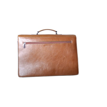 Serviette 2 Soufflets en Cuir Vachette - Arthur & Aston