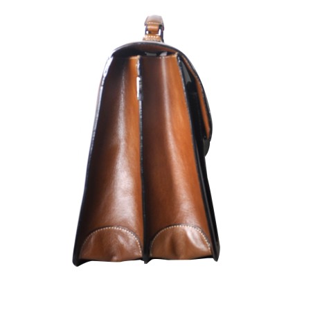 Serviette 2 Soufflets en Cuir Vachette - Arthur & Aston