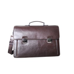 Serviette 2 Soufflets en Cuir Vachette - Arthur & Aston