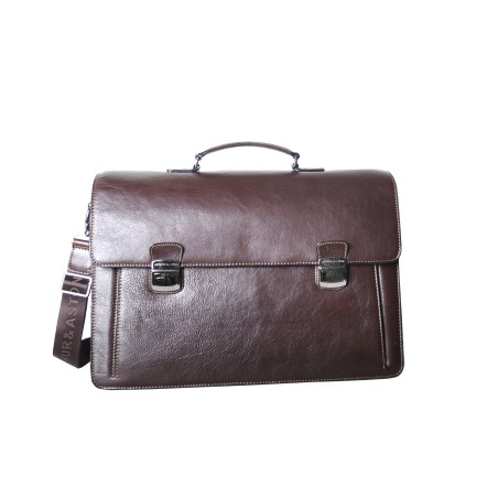 Serviette 2 Soufflets en Cuir Vachette - Arthur & Aston