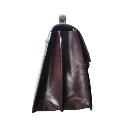 Serviette 2 Soufflets en Cuir Vachette - Arthur & Aston