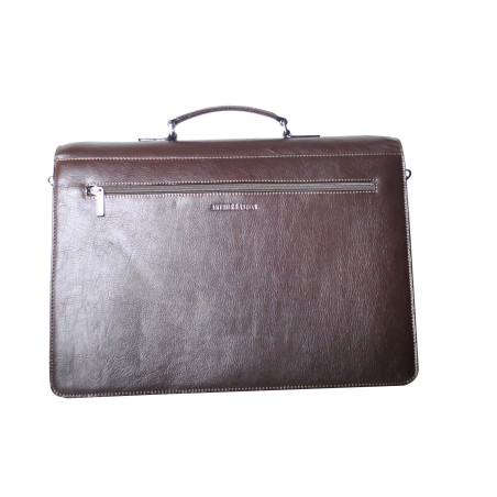 Serviette 2 Soufflets en Cuir Vachette - Arthur & Aston