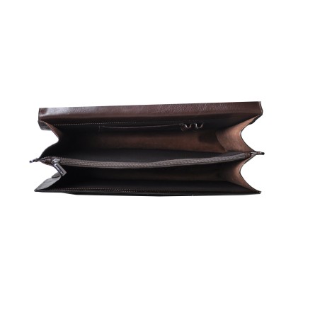 Serviette 2 Soufflets en Cuir Vachette - Arthur & Aston