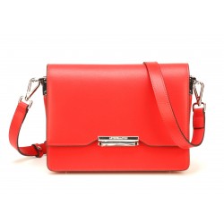 Pochette bandoulière croûte de cuir Elizabeth